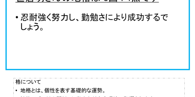 笹倉明さん：姓名占い（地格）