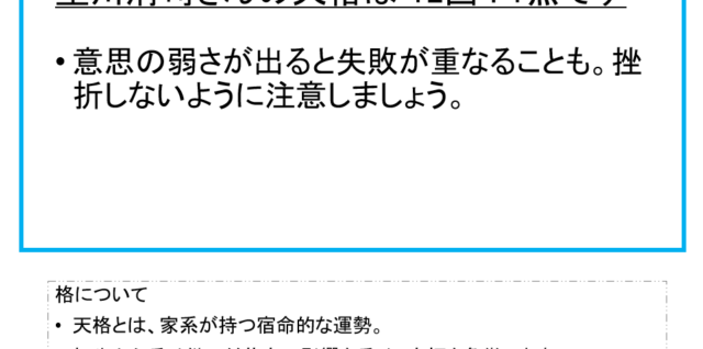 星川清司さん：姓名占い（天格）