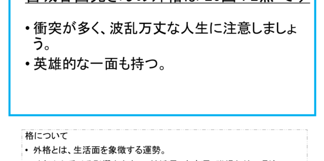 宮城谷昌光さん：姓名占い（外格）