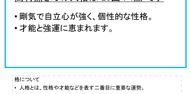 高村薫さん：姓名占い（人格）