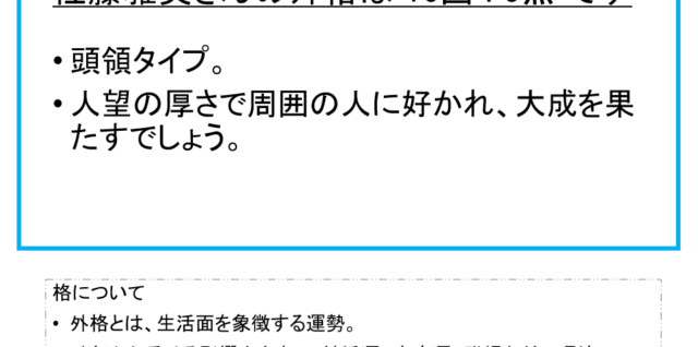 佐藤雅美さん：姓名占い（外格）