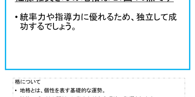 佐藤雅美さん：姓名占い（地格）