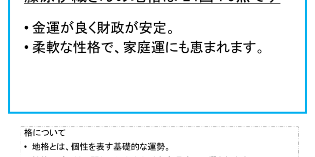 藤原伊織さん：姓名占い（地格）